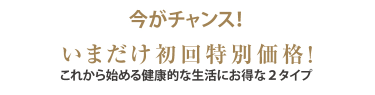 今がチャンス！いまだけ初回特別価格！これから始める健康的な生活にお得な２タイプ